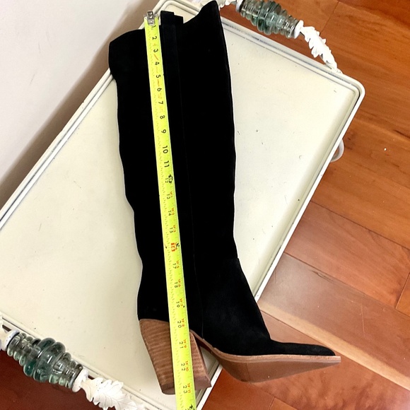 Gianni Bini Barrine Black Suede Side Zip Over the Knee Block Heel Boot size 8.5M - Picture 9 of 16